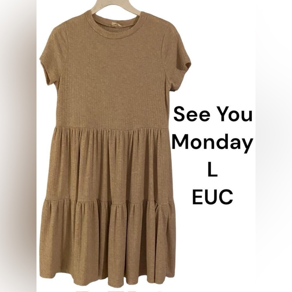 💙4/$28💙 See You Monday Brown Tiered Casual Sundress